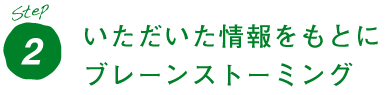 step2.いただいた情報をもとにブレーンストーミング